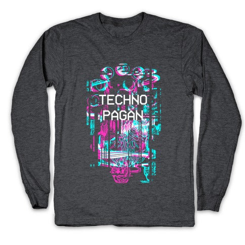 Techno Pagan Glitch Art Longsleeve Tee